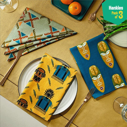 TKO! Tribal Knockout! Unisex Hankies, 100% Organic Cotton, Pack of 3