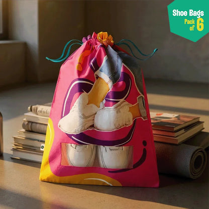 Sneaker Addiction! Shoe Bags, 100% Organic Cotton, Pack of 6