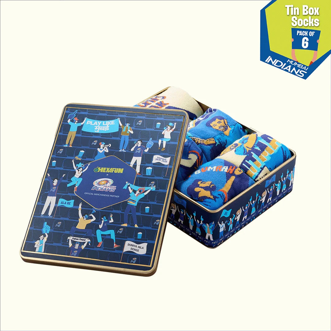 Paltan Cha Ghar! Tin Gift Box, 6 Unisex Ankle Length Socks, 100% Bamboo, Box of 6