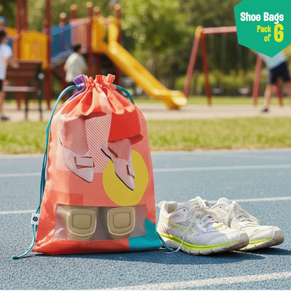 Girly Walks! Shoe Bags, 100% Organic Cotton, Pack of 6