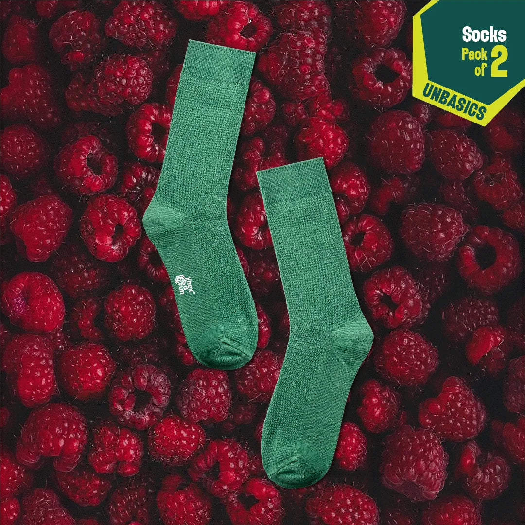 Green-ific! Unisex Socks, 100% Organic Cotton, Crew Length, Pack of 2