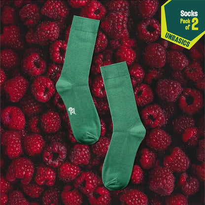 Green-ific! Unisex Socks, 100% Organic Cotton, Crew Length, Pack of 2