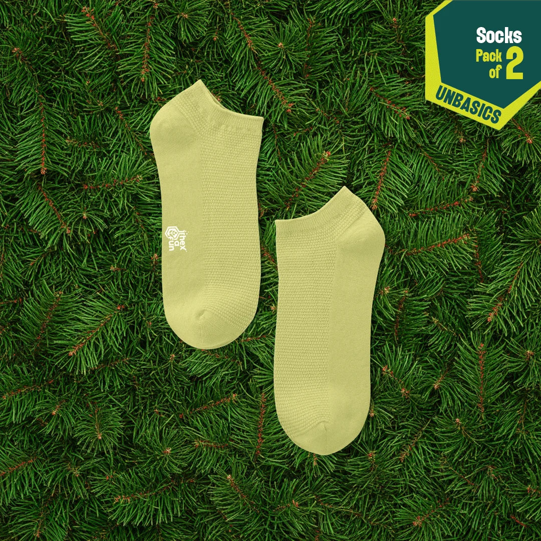 Flying Colors! Unisex Socks, 100% Organic Cotton, Ankle Length, Pack of 2