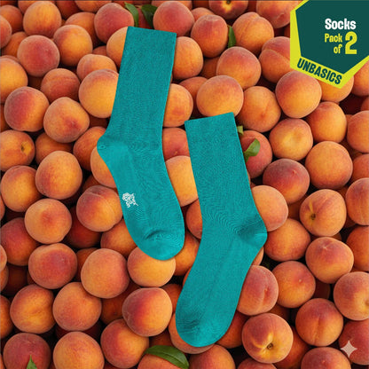 Feeling Blue! Unisex Socks, 100% Organic Cotton, Crew Length, Pack of 2