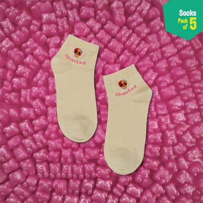 Emotiverse! Unisex Socks, 100% Organic Cotton, High Ankle Length, Pack of 5
