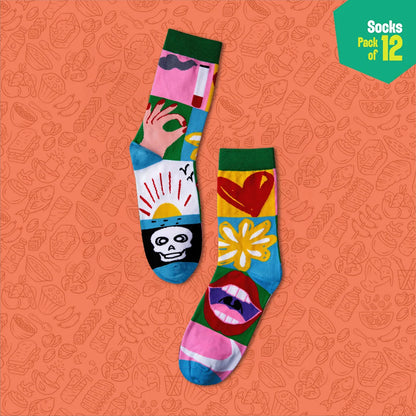 Bamboo-zled! Unisex Socks, 100% Bamboo, Crew Length, Pack of 12