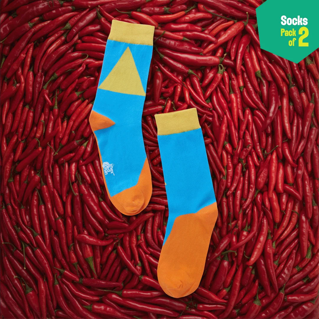 Orange-y! Unisex Socks, 100% Organic Cotton, Crew Length, Pack of 2