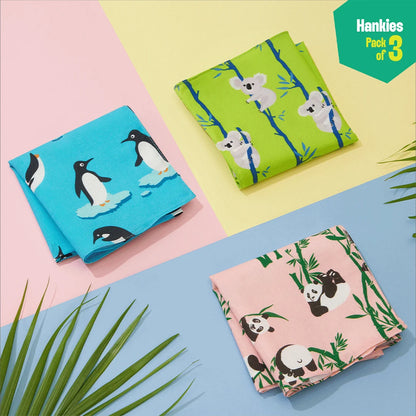 Spirit Animal! Unisex Hankies, 100% Organic Cotton, Pack of 3