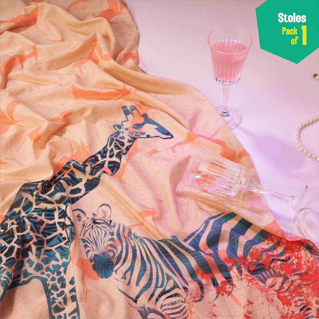 Jungle Book! Women's Stole, 100% Organic Cotton, Pack of 1