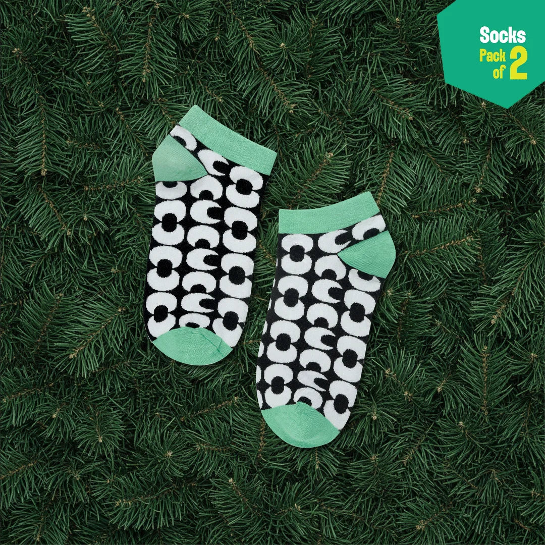 Geo-mazing! Unisex Socks, 100% Bamboo, Ankle Length, Pack of 2
