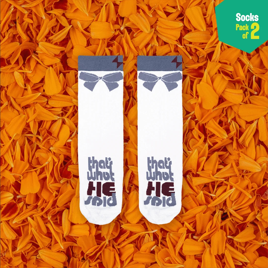 What They Said! Unisex Socks, 100% Organic Cotton, Crew Length, Pack of 2
