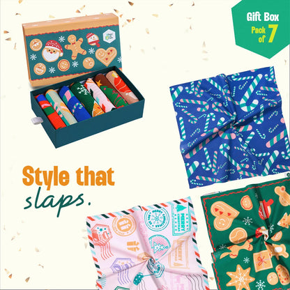 Ginger Goodies! Unisex Hankies, 100% Organic Cotton, Gift Box of 7