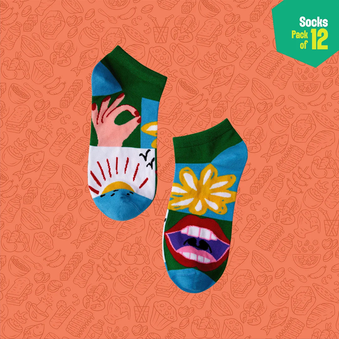 Bamboo-zled! Unisex Socks, 100% Bamboo, Ankle Length, Pack of 12