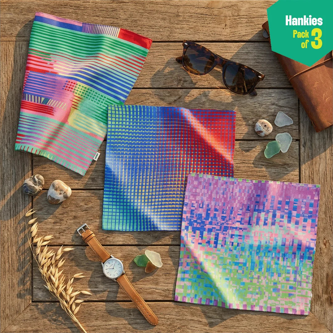 System Crash! Unisex Hankies, 100% Organic Cotton, Pack of 3