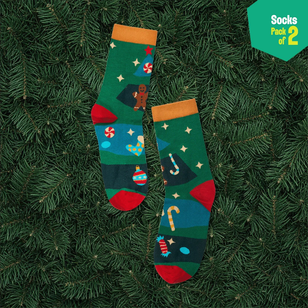 Hot In Red! Unisex Socks, 100% Organic Cotton, Crew Length, Pack of 2