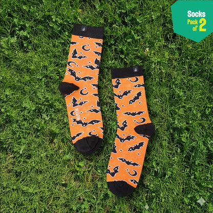 Wicked! Unisex Socks, 100% Organic Cotton, Crew Length, Pack of 2