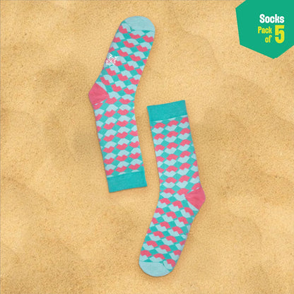 Geometry Class! Unisex Socks, 100% Organic Cotton, Crew Length, Pack of 5