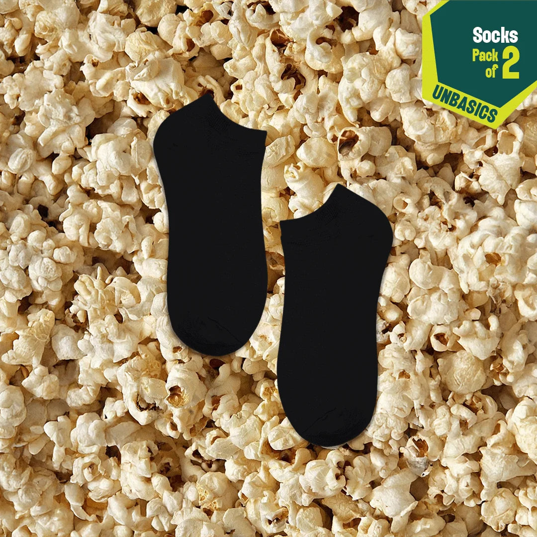 Black Spade! Unisex Socks, 100% Organic Cotton, Ankle Length, Pack of 2