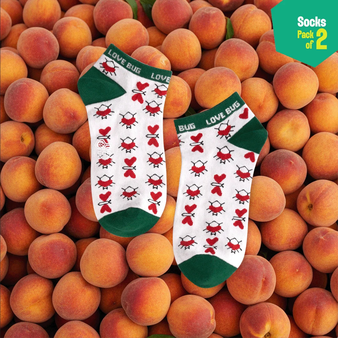 Finding Love! Unisex Socks, 100% Organic Cotton, Ankle Length, Pack of 2