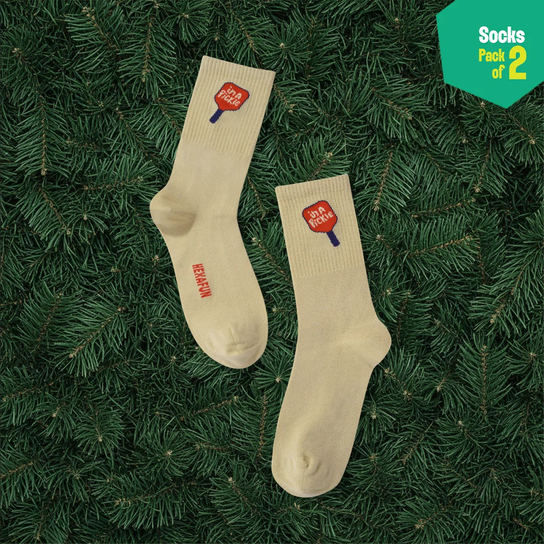 Pickleball Addict! Unisex Socks, 100% Bamboo, Crew Length, Pack of 2