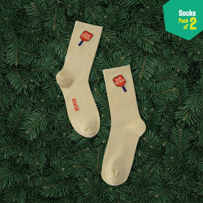 Pickleball Addict! Unisex Socks, 100% Bamboo, Crew Length, Pack of 2
