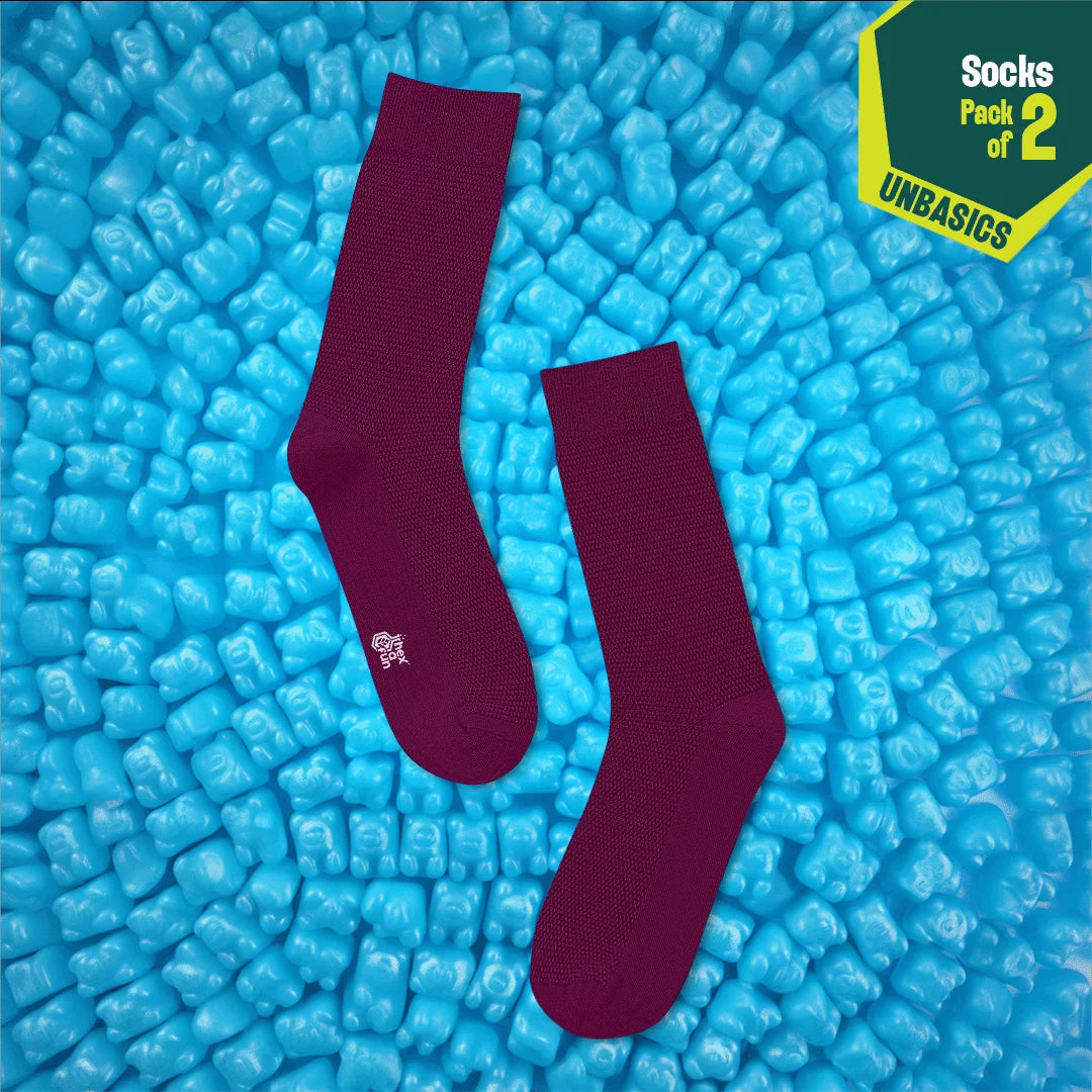 Urban Groove! Unisex Socks, 100% Organic Cotton, Crew Length, Pack of 2