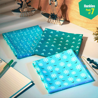 Vitamin Sea! Unisex Hankies, 100% Organic Cotton, Pack of 7