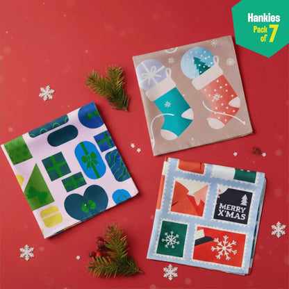 Feelin' Frosty! Unisex Hankies, 100% Organic Cotton, Pack of 7