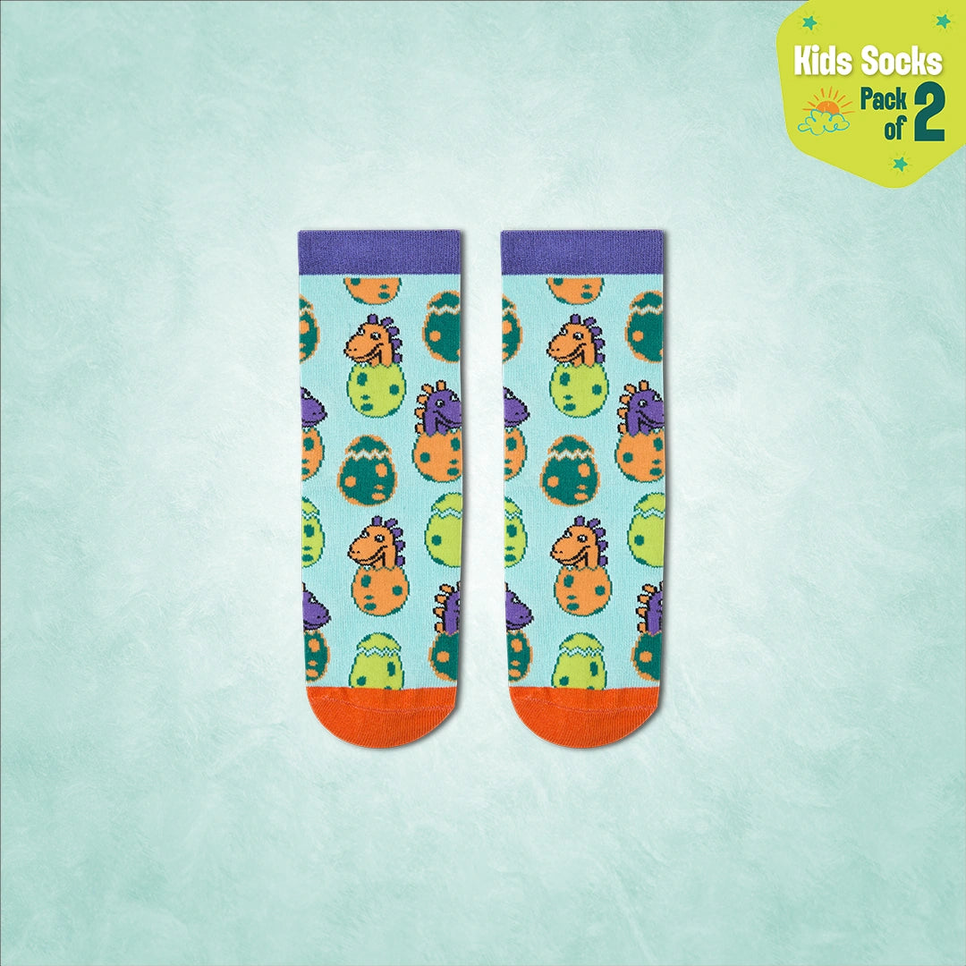 Jurassic Park! Unisex Kid's Socks, 100% Bamboo, Crew Length, Pack of 2