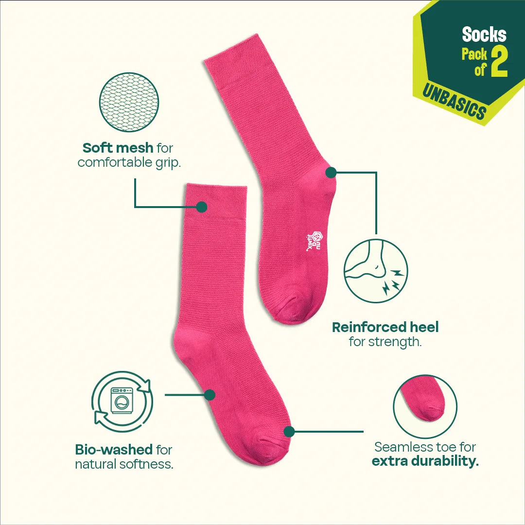 Macaroons! Unisex Socks, 100% Organic Cotton, Crew Length, Pack of 2