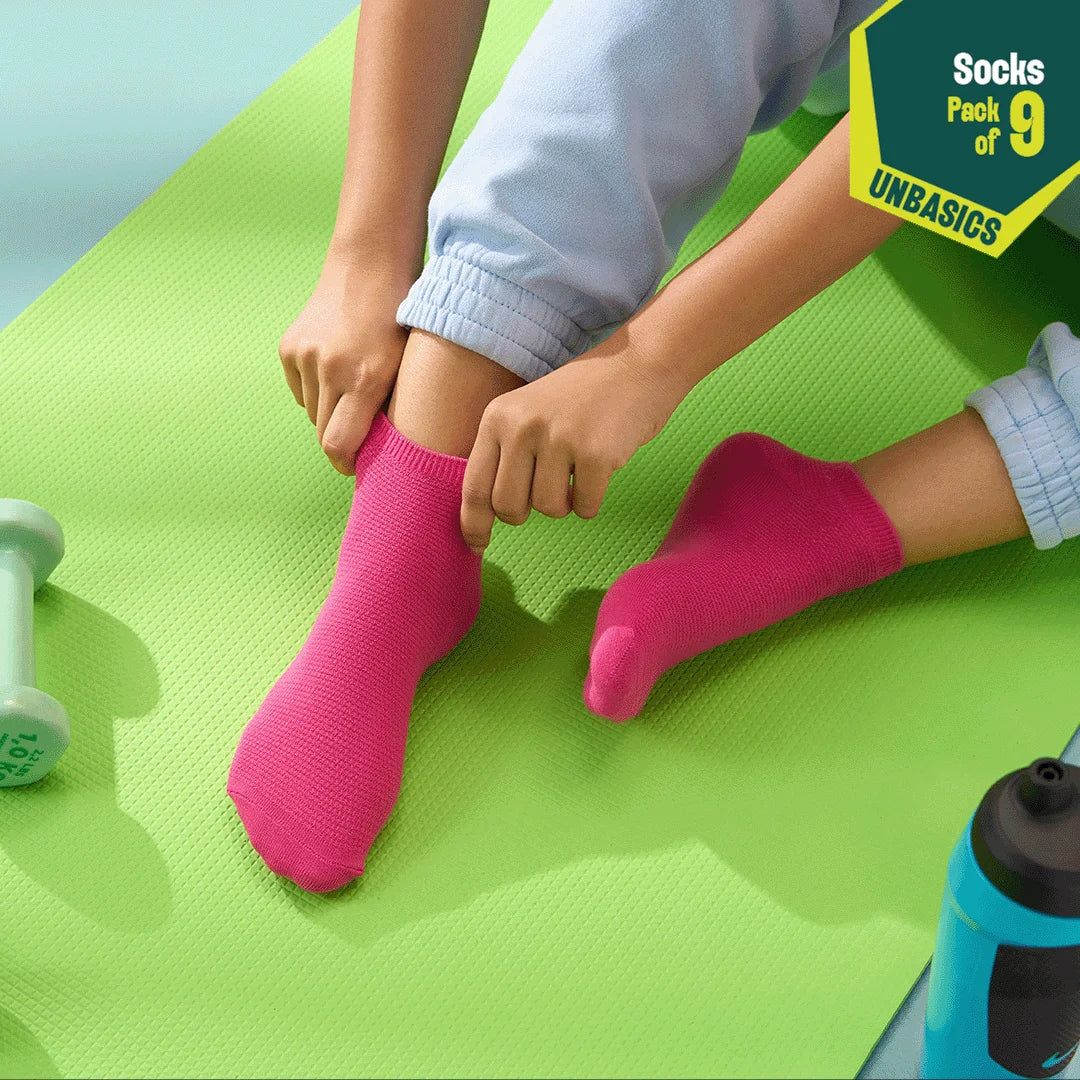 Bold Expression! Unisex Socks, 100% Organic Cotton, Ankle Length, Pack of 9