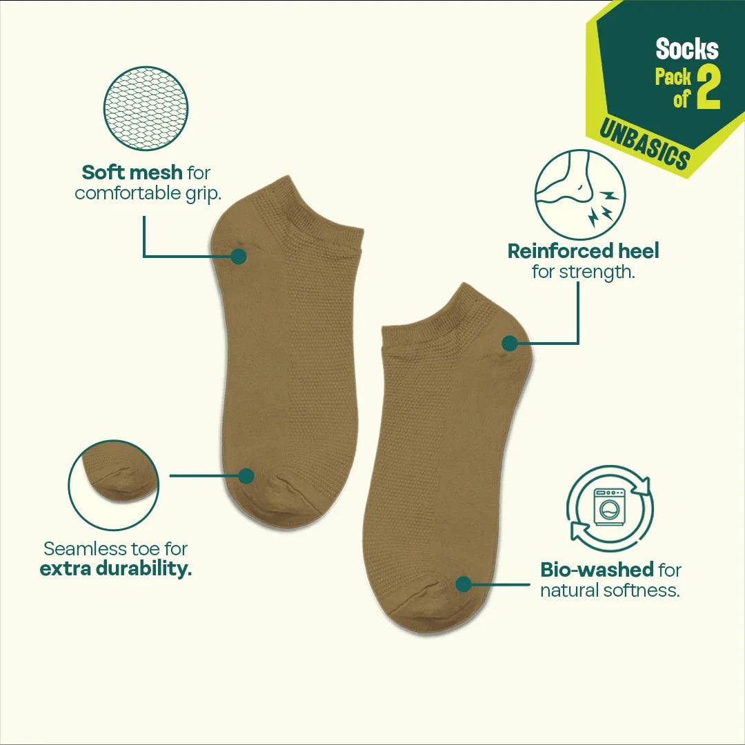 Vivid Fusion! Unisex Socks, 100% Organic Cotton, Ankle Length, Pack of 2