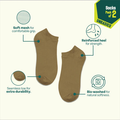 Vivid Fusion! Unisex Socks, 100% Organic Cotton, Ankle Length, Pack of 2