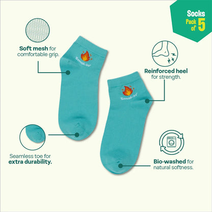 Love Struck! Unisex Socks, 100% Organic Cotton, High Ankle Length, Pack of 5