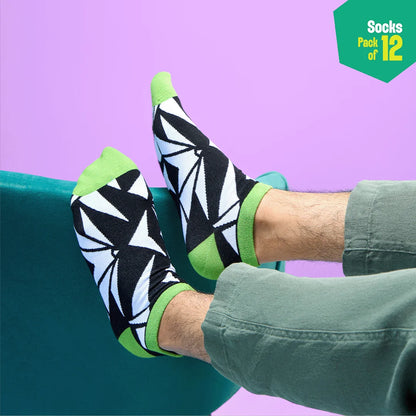 Bamboo-zled! Unisex Socks, 100% Bamboo, Ankle Length, Pack of 12