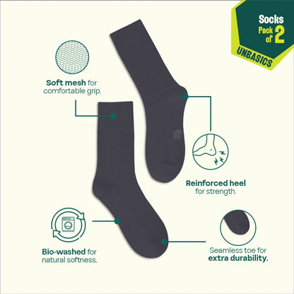 Earthbound! Unisex Socks, 100% Organic Cotton, Crew Length, Pack of 2