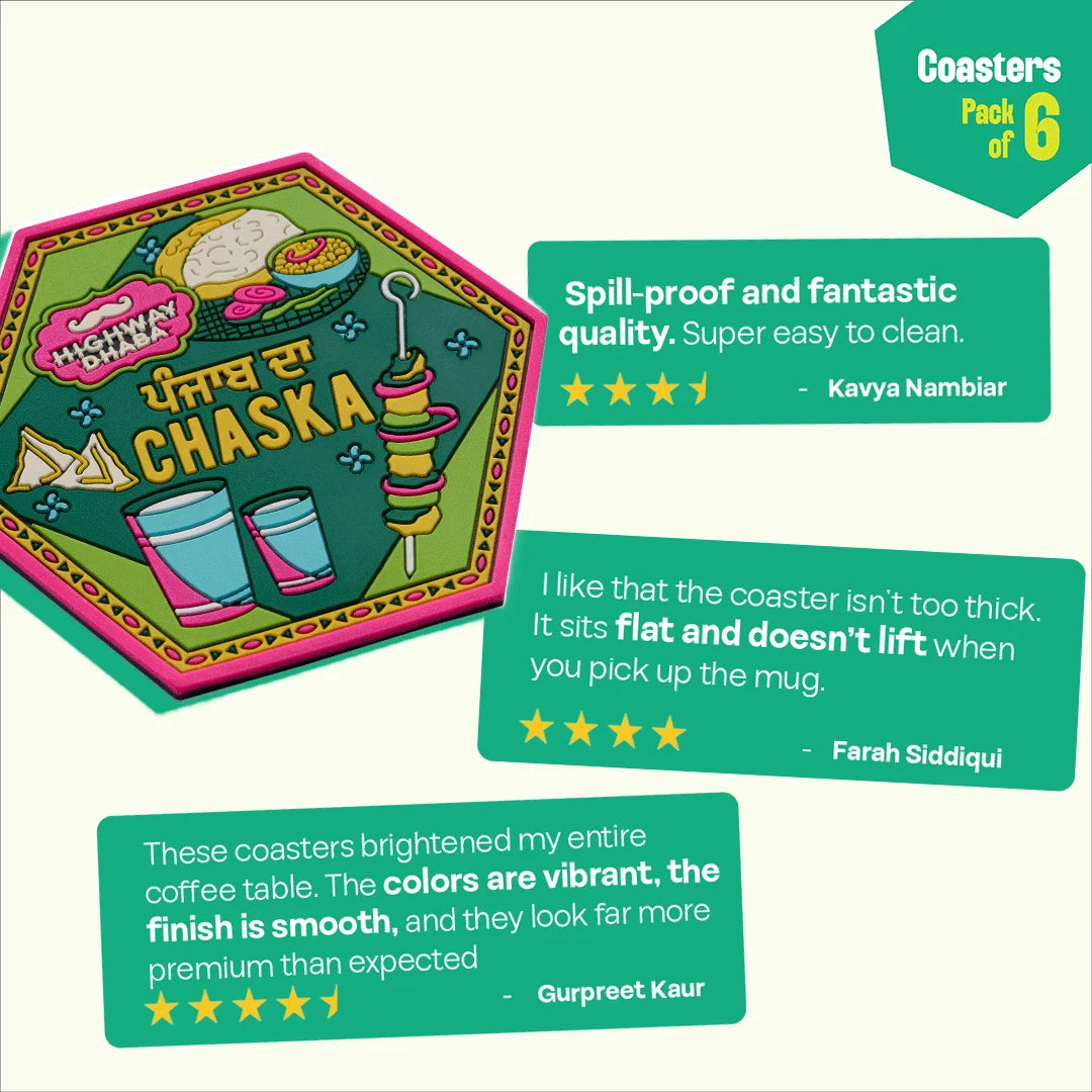 Insanely Indian! Coasters, Pack of 6