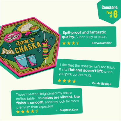 Insanely Indian! Coasters, Pack of 6