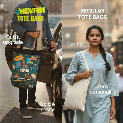 Wakhra Swag! Canvas Tote Bag, 100% Organic Cotton, Pack of 1