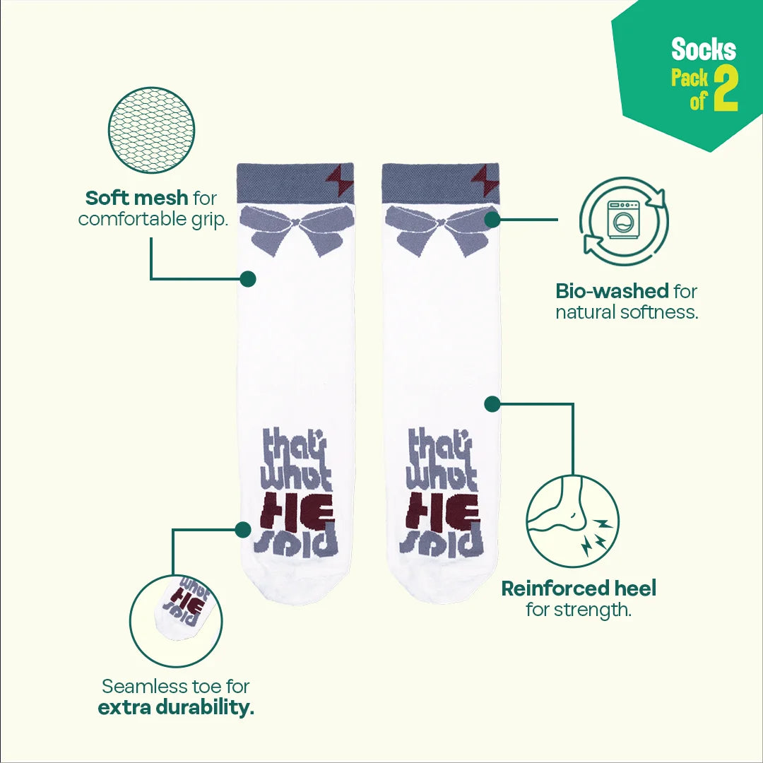 Gray Matters! Unisex Socks, 100% Organic Cotton, Crew Length, Pack of 2