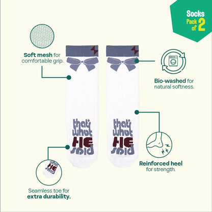 Gray Matters! Unisex Socks, 100% Organic Cotton, Crew Length, Pack of 2