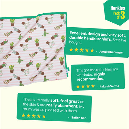 SOML! Summer Of My Life! Unisex Hankies, 100% Organic Cotton, Pack of 3