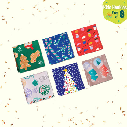 Sugar & Spice! Unisex Kid's Hankies, 100% Organic Cotton, Gift Box of 6