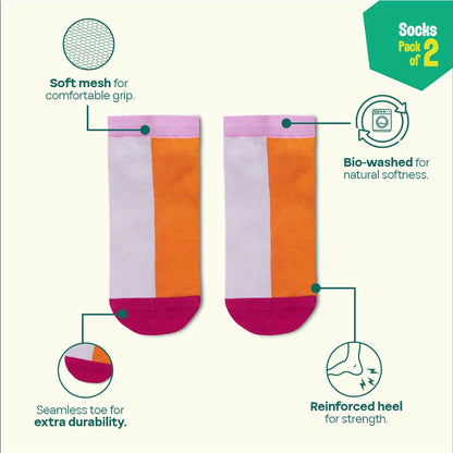 Paint The Town Orange! Unisex Socks, 100% Organic Cotton, Ankle Length, Pack of 2