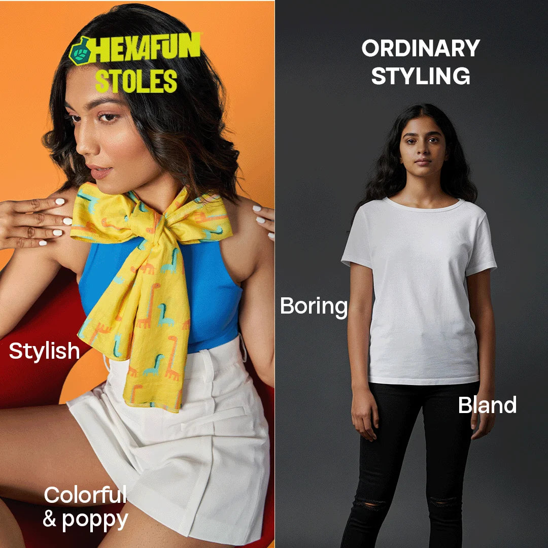 DND! Do Not Dino Me! Women's Stole, 100% Organic Cotton, Pack of 1