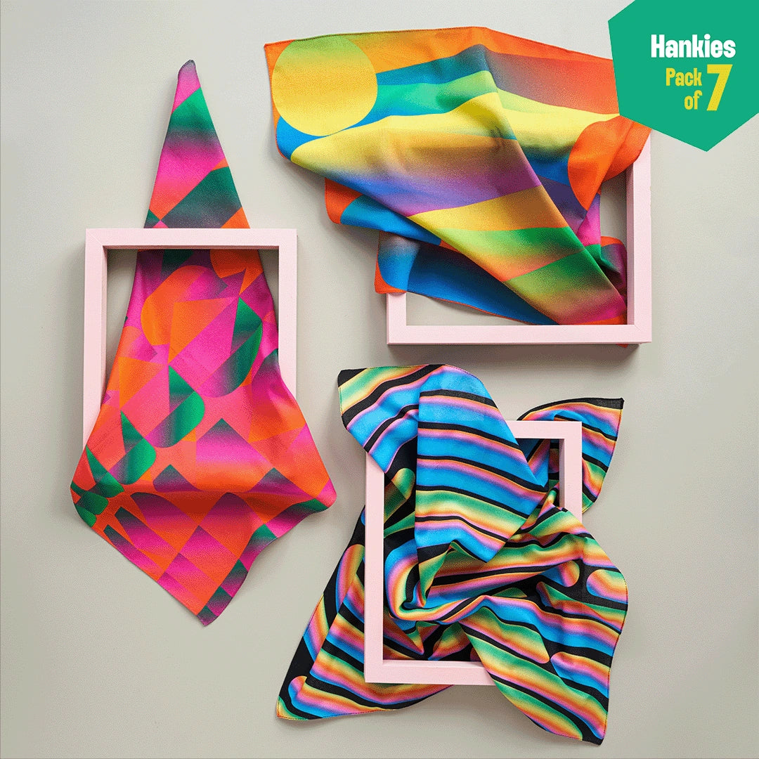 ASAP! As Abstract As Possible! Unisex Hankies, 100% Organic Cotton, Pack of 7
