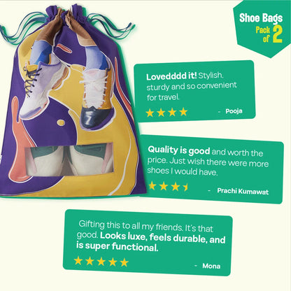 Walkie-Talkies! Shoe Bags, 100% Organic Cotton, Pack of 2