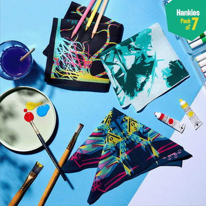 Abstract Mania! Unisex Hankies, 100% Organic Cotton, Pack of 7