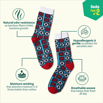 Tomatino! Unisex Socks, 100% Bamboo, Crew Length, Pack of 2
