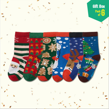 Lil'toe Ticklers! Unisex Kid's Socks, 100% Bamboo, Crew Length, Gift Box of 6